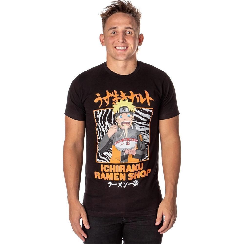 Naruto Shippuden Mens' Anime Shirt Ichiraku Ramen Shop Adult T-Shirt Medium
